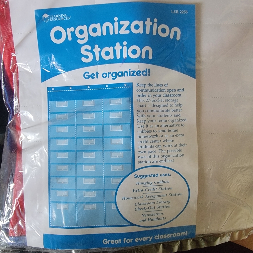NWT Learning Resources Organization Station Pocket Chart Item # LER2255